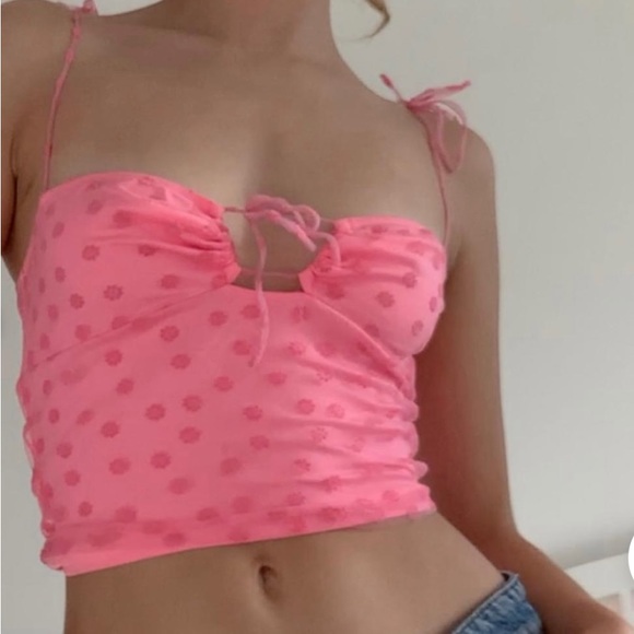 🩷Delia’s Flower Tie Tank - hot pink 🩷 - Picture 1 of 6